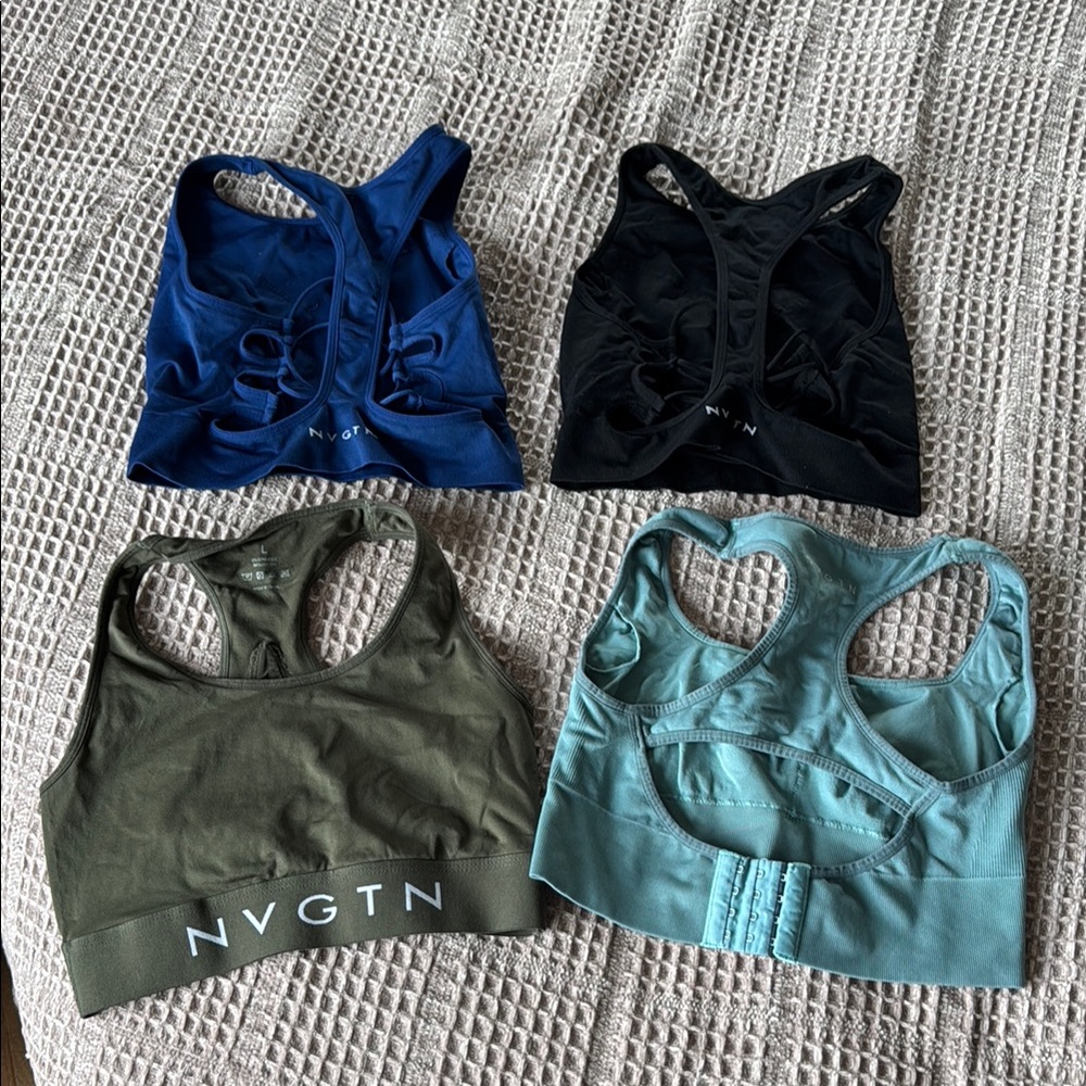 NVGTN Sports Bra Set - Blue, Black, Green, Teal